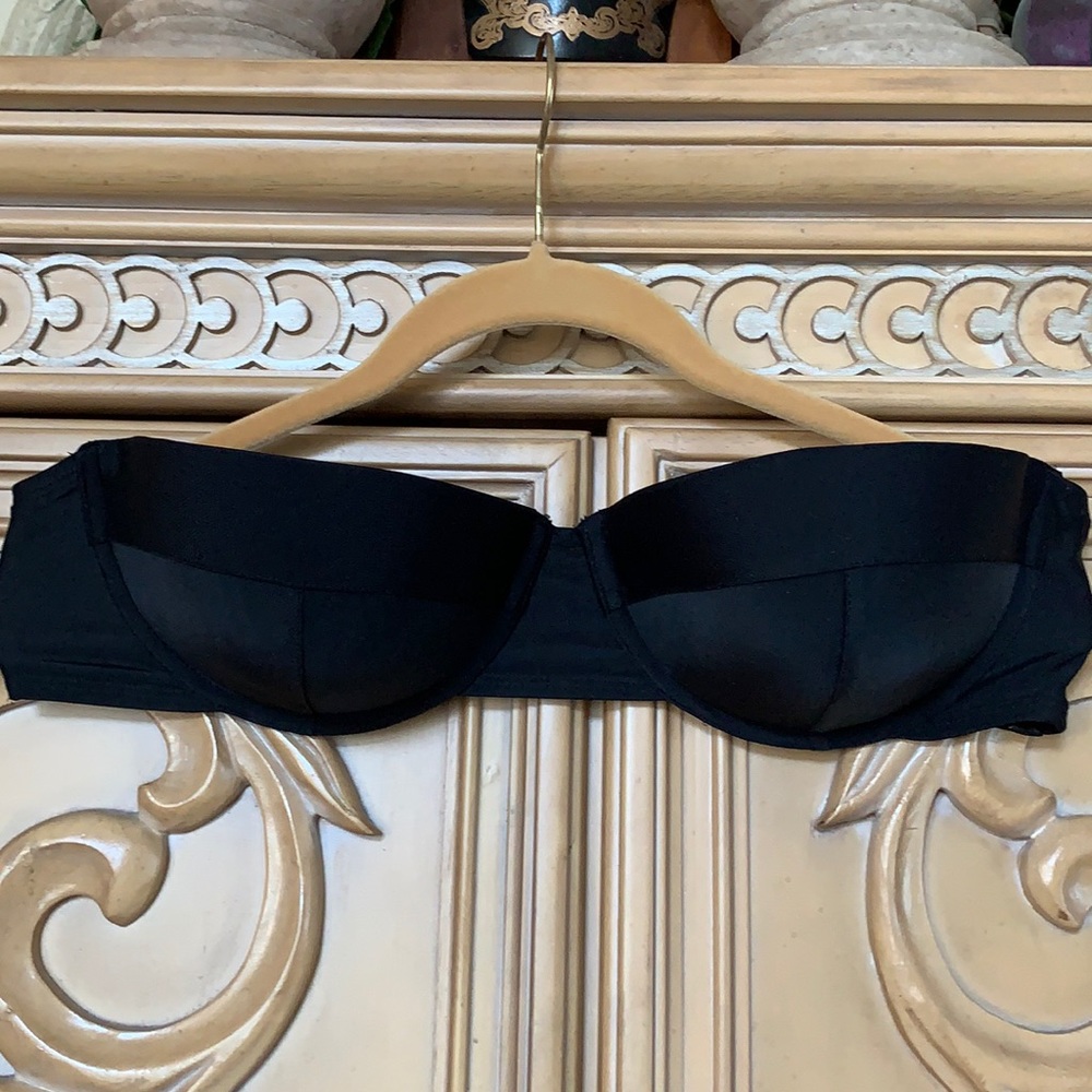 Old Navy bikini top black no straps underwire with light padding Guc Large